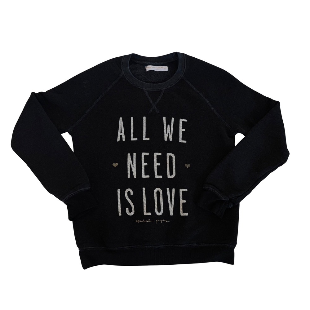 Black 'All We Need Is Love' Graphic Sweatshirt